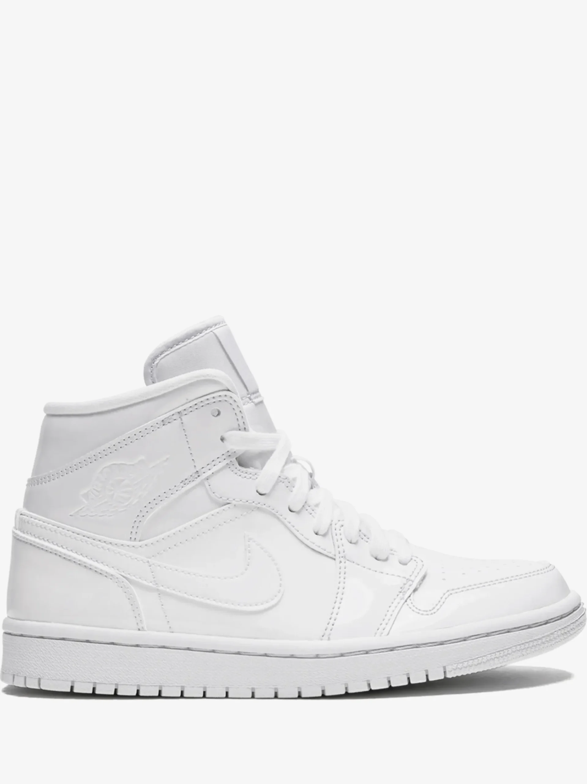 Air Jordan 1 Mid “Triple White Patent Leather” Sneakers - Image 2