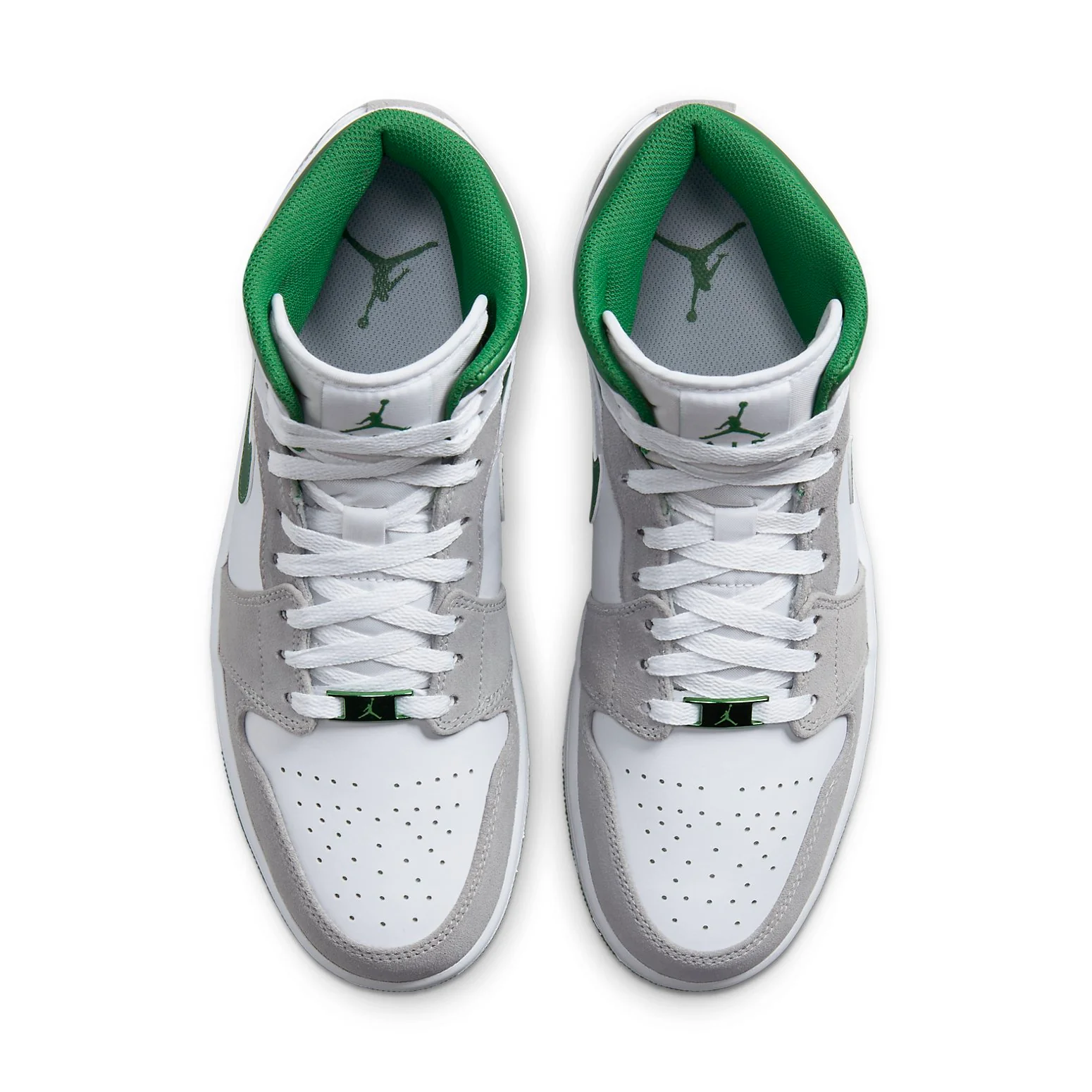 Air Jordan 1 Mid “Grey / Pine Green” (GS) Sneakers - Image 3