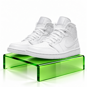 Air Jordan 1 Mid “Triple White Patent Leather” Sneakers
