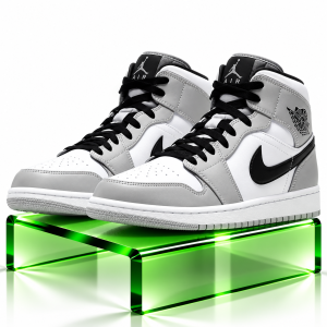 Air Jordan 1 Mid “White / Light Smoke Grey” Sneakers