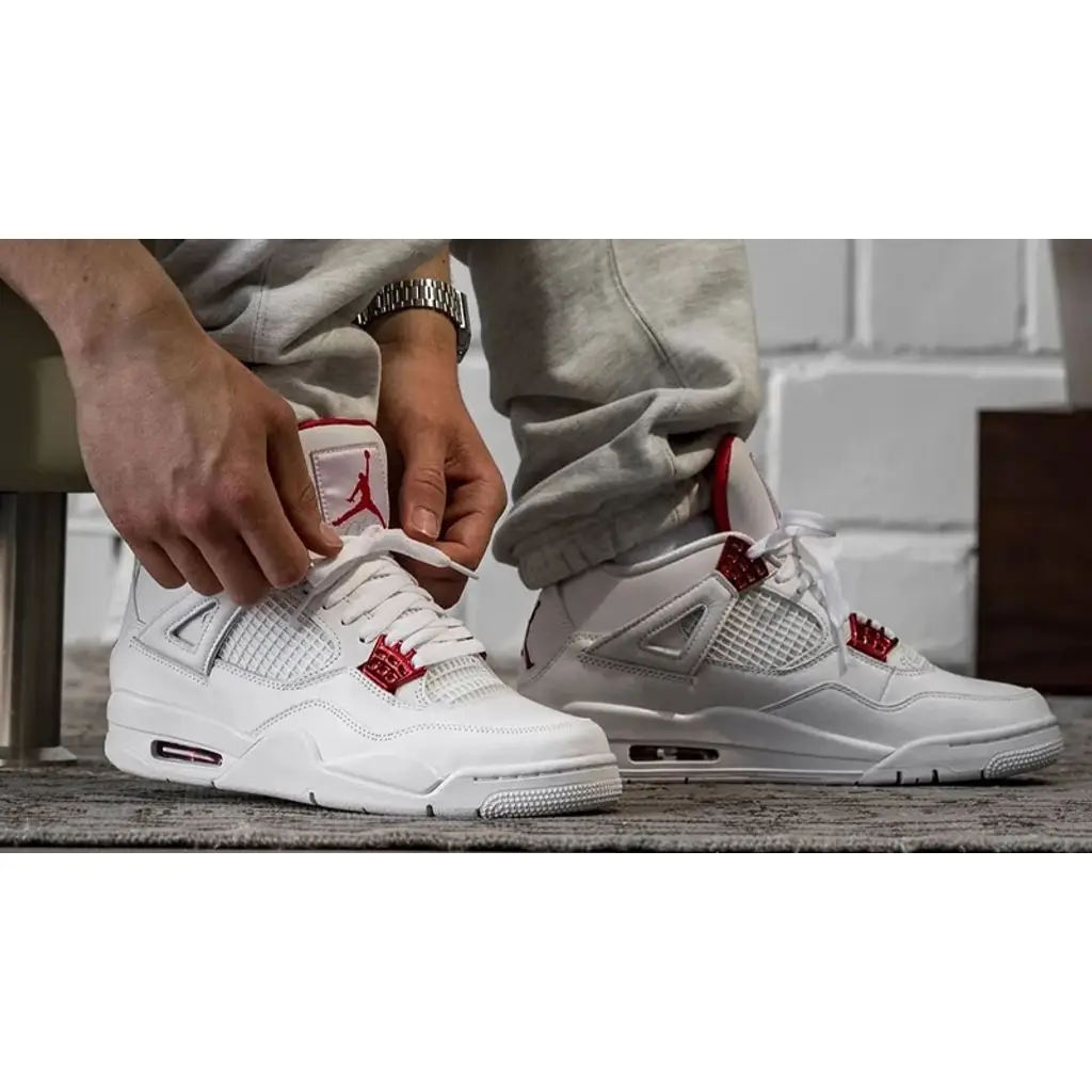 Air Jordan 4 Retro “Red Metallic” Sneakers - Image 3