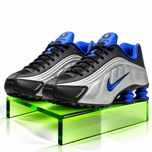 Nike Shox R4 “Metallic Silver / Psychic Blue” Sneakers